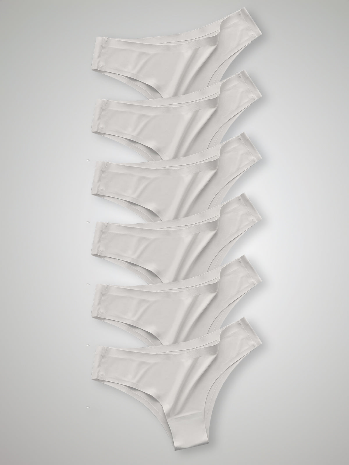Kit com 6 Calcinhas Biquíni Sem Costura Segunda Pele Branco - R$20,82 cada