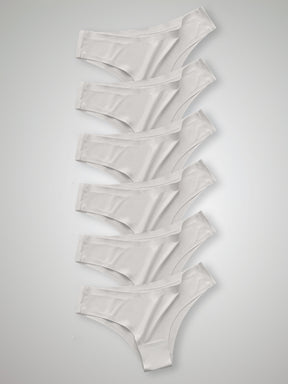 Kit com 6 Calcinhas Biquíni Sem Costura Segunda Pele Branco - R$20,82 cada