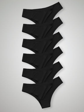 Kit com 6 Calcinhas Biquíni Sem Costura Segunda Pele Preto - R$20,82 cada