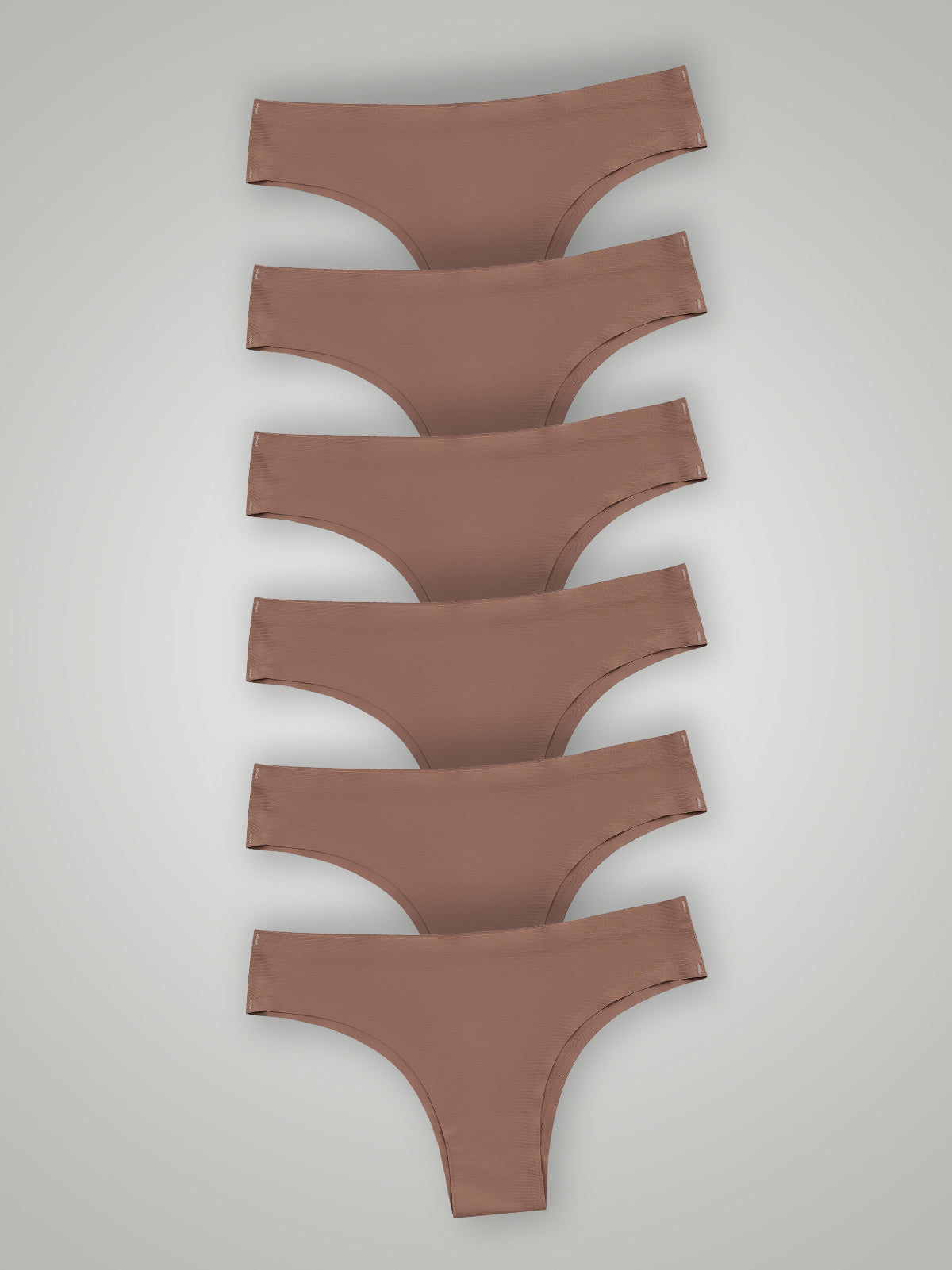 Kit com 6 Calcinhas Biquíni Sem Costura Segunda Pele Marrom Cacau - R$20,82 cada