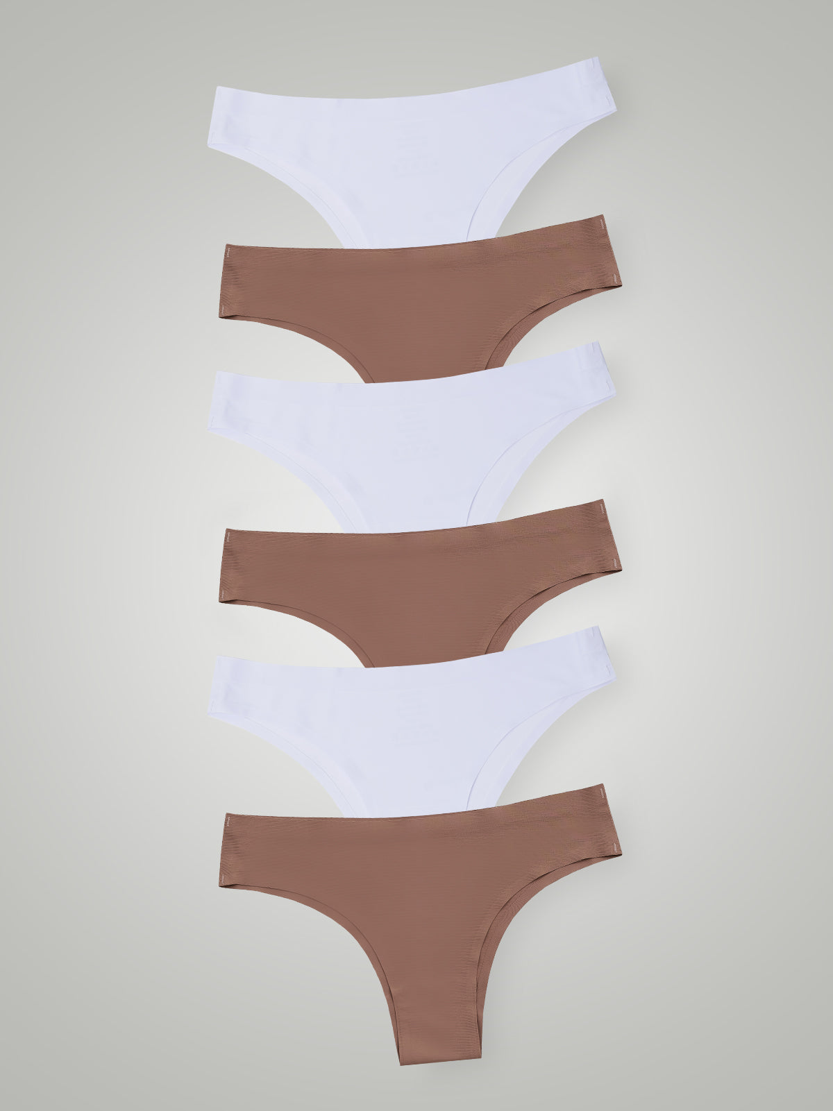 Kit com 6 Calcinhas Biquíni Sem Costura Segunda Pele (3 Marrom Cacau e 3 Branco) - R$20,82 cada