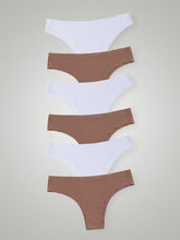 Kit com 6 Calcinhas Biquíni Sem Costura Segunda Pele (3 Marrom Cacau e 3 Branco) - R$20,82 cada