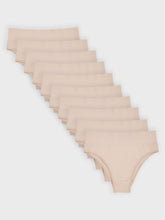 Kit com 10 Calcinhas Biquíni Cintura Alta Canelado Sem Costura Premium Bege - R$47,90 cada