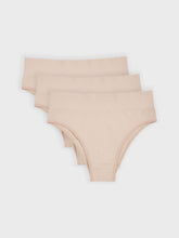 Kit com 3 Calcinhas Biquíni Cintura Alta Canelado Sem Costura Premium Bege - R$68,30 cada