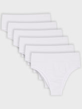 Kit com 6 Calcinhas Biquíni Cintura Alta Canelado Sem Costura Premium Branco - R$59,98 cada