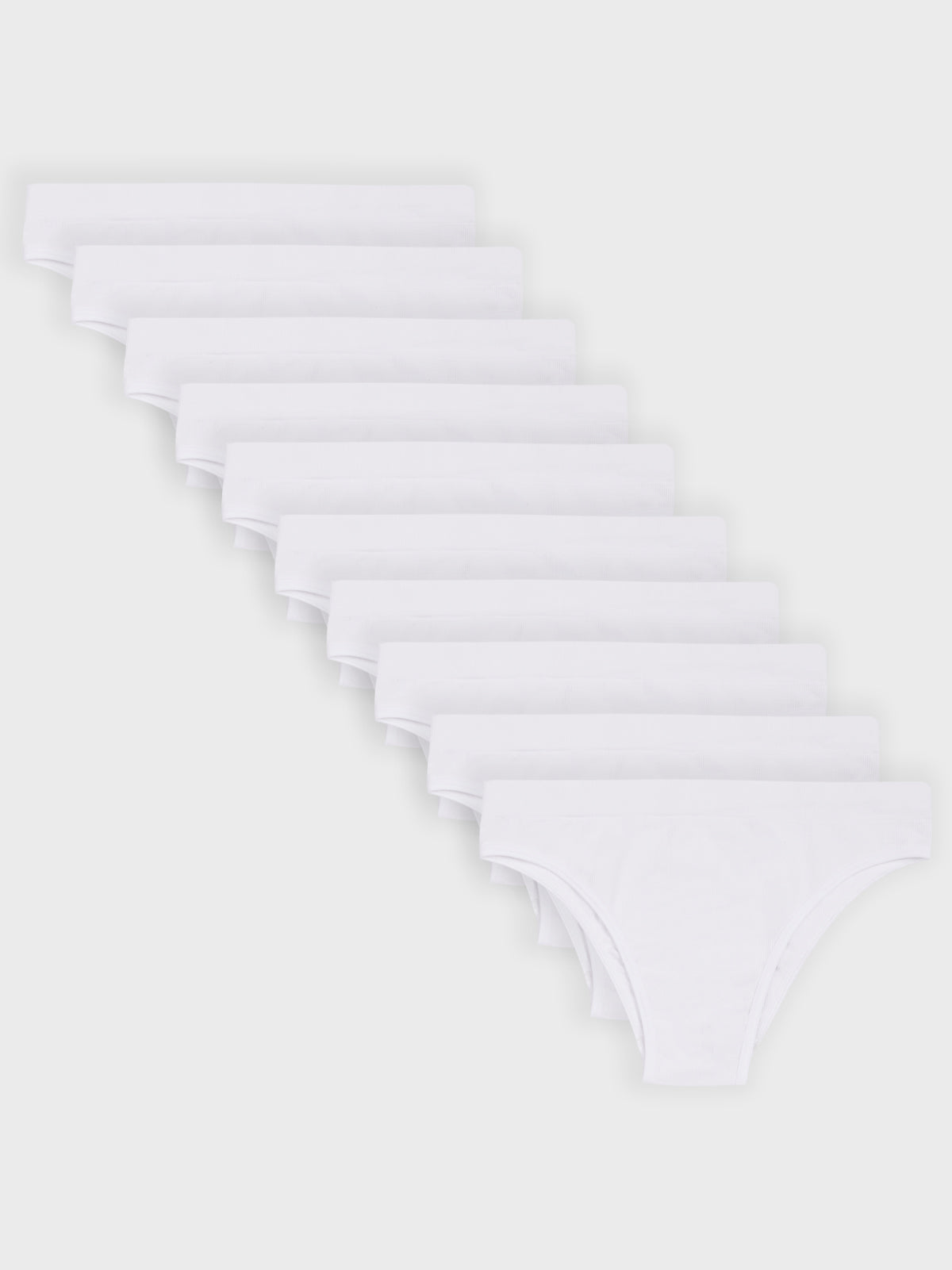 Kit com 10 Calcinhas Biquíni Canelado Sem Costura Premium Branco - R$41,90 cada