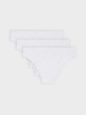 Kit com 3 Calcinhas Biquíni Canelado Sem Costura Premium Branco - R$59,97 cada