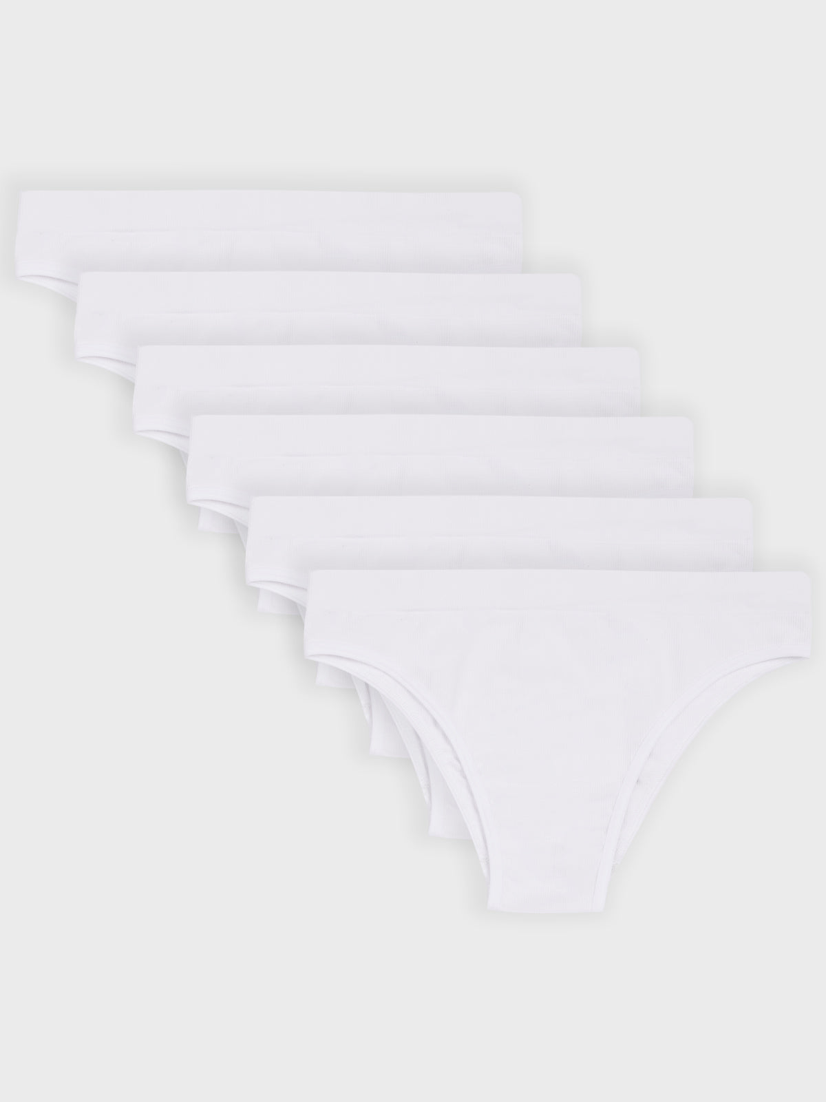 Kit com 6 Calcinhas Biquíni Canelado Sem Costura Premium Branco - R$51,65 cada