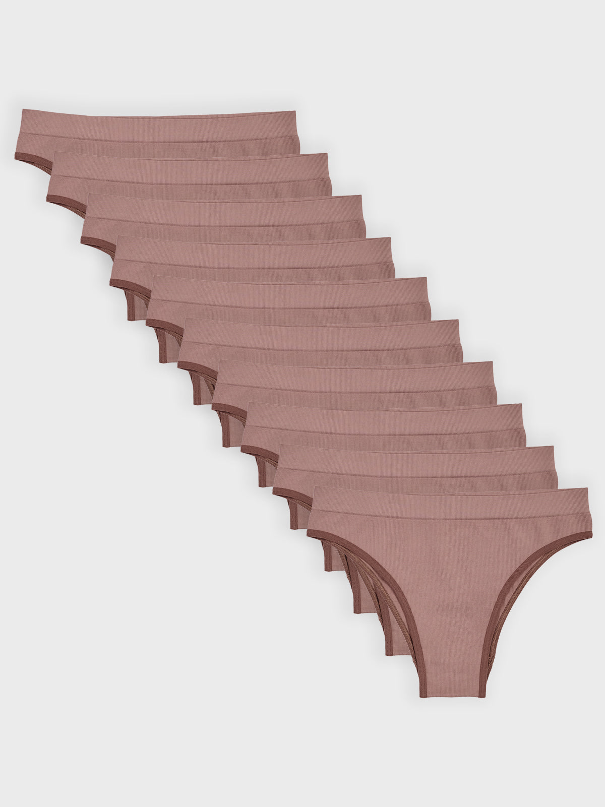 Kit com 10 Calcinhas Biquíni Canelado Sem Costura Premium Marrom Cacau - R$41,90 cada