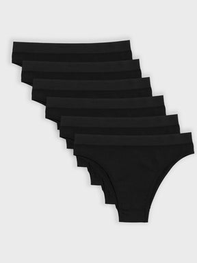 Kit com 6 Calcinhas Biquíni Canelado Sem Costura Premium Preto - R$51,65 cada