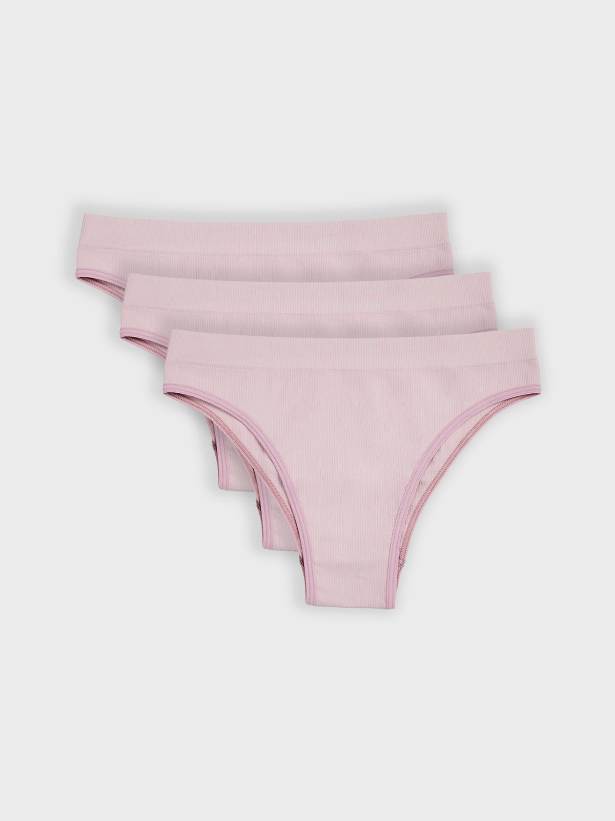 Kit com 3 Calcinhas Biquíni Canelado Sem Costura Premium Rose - R$59,97 cada