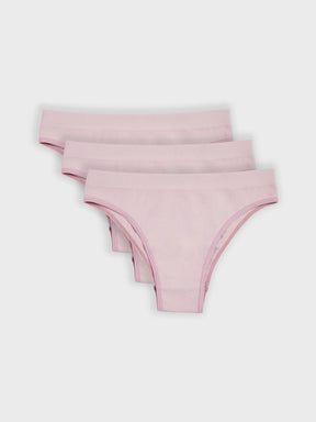 Kit com 3 Calcinhas Biquíni Canelado Sem Costura Premium Rose - R$59,97 cada