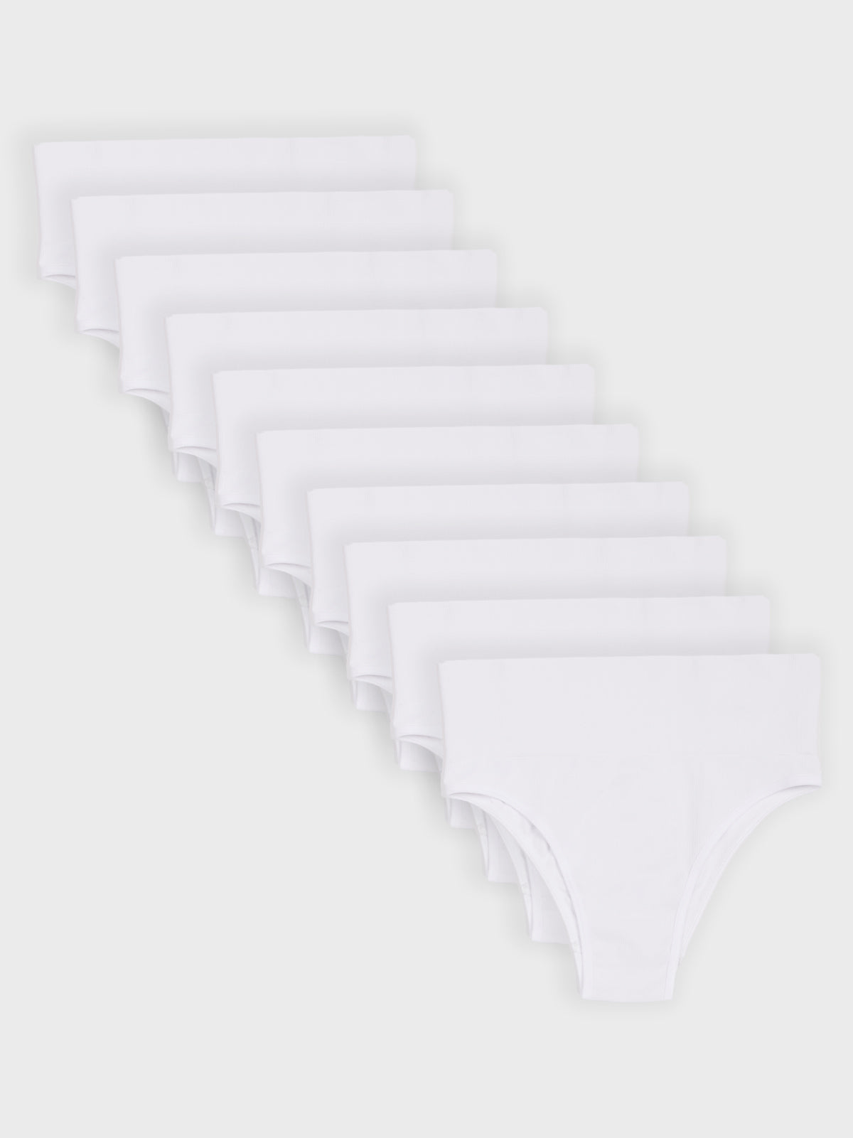 Kit com 10 Calcinhas Biquíni Redutora Canelado Sem Costura Premium Branco - R$53,90 cada