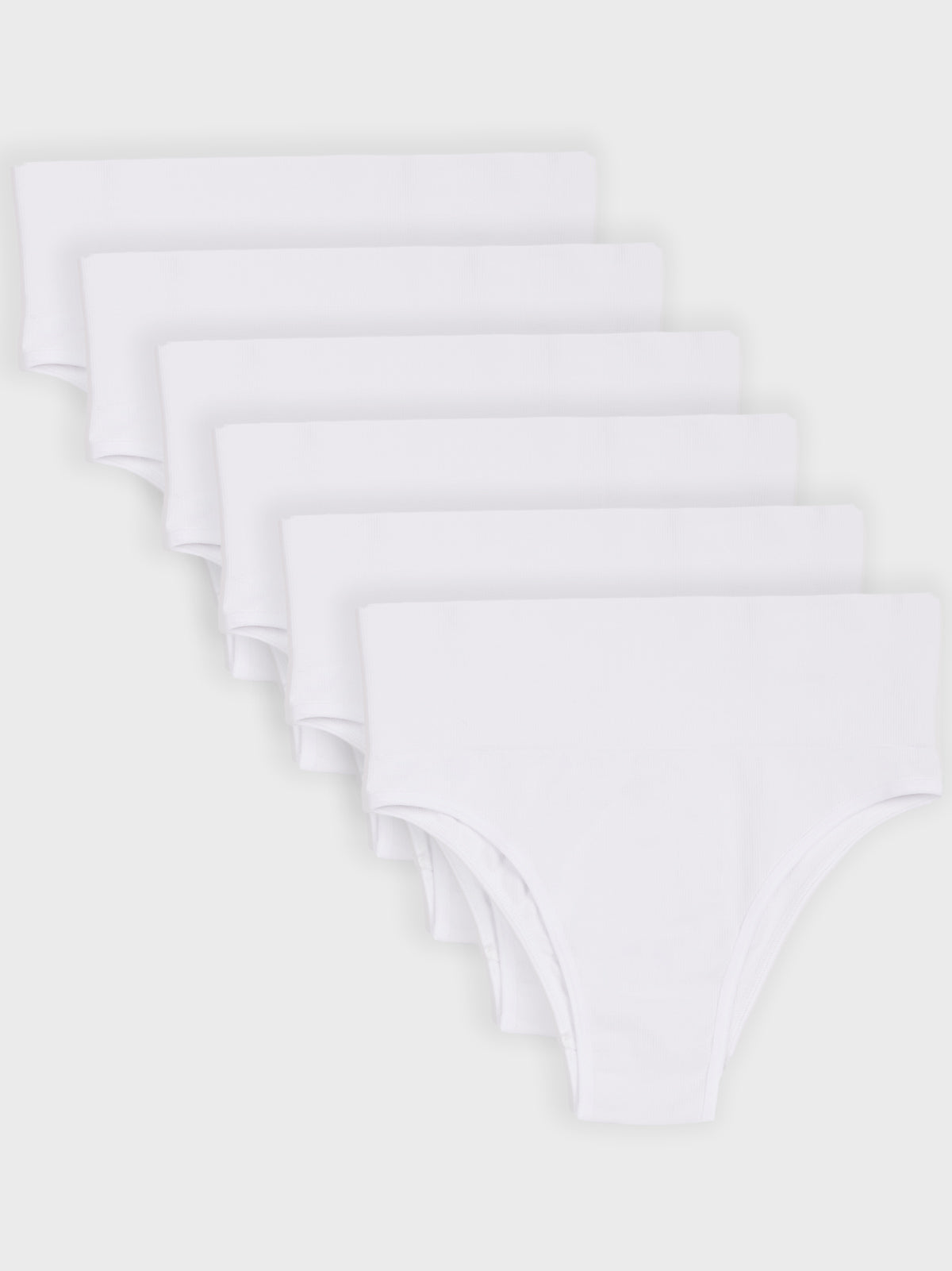 Kit com 6 Calcinhas Biquíni Redutora Canelado Sem Costura Premium Branco - R$76,65 cada