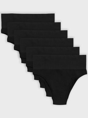 Kit com 6 Calcinhas Biquíni Redutora Canelado Sem Costura Premium Preto - R$76,65 cada