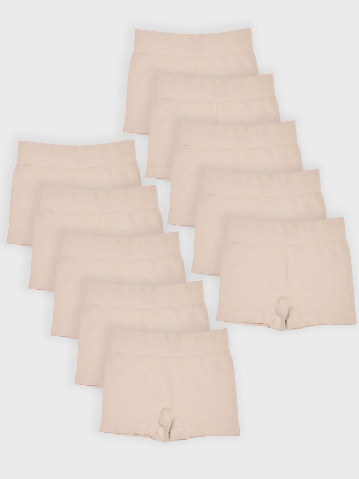 Kit com 10 Calcinhas Boxer Boyshort Sem Costura Premium Bege - R$53,94 cada