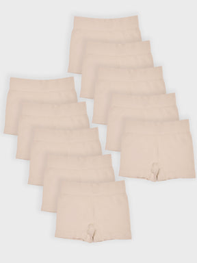 Kit com 10 Calcinhas Boxer Boyshort Sem Costura Premium Bege - R$53,94 cada