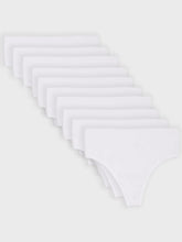 Kit com 10 Calcinhas Fio Dental Cintura Alta Canelado Sem Costura Premium Branco - R$47,90 cada