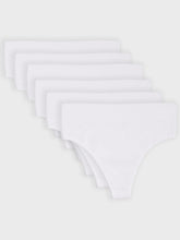 Kit com 6 Calcinhas Fio Dental Cintura Alta Canelado Sem Costura Premium Branco - R$59,98 cada