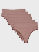 Kit com 6 Calcinhas Fio Dental Cintura Alta Canelado Sem Costura Premium Marrom Cacau - R$59,98 cada