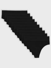 Kit com 10 Calcinhas Fio Dental Cintura Alta Canelado Sem Costura Premium Preto - R$47,90 cada