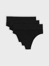 Kit com 3 Calcinhas Fio Dental Cintura Alta Canelado Sem Costura Premium Preto - R$68,30 cada