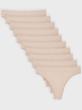 Kit com 10 Calcinhas Fio Dental Canelado Sem Costura Premium Bege - R$41,90 cada