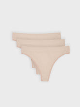 Kit com 3 Calcinhas Fio Dental Canelado Sem Costura Premium Bege - R$59,97 cada