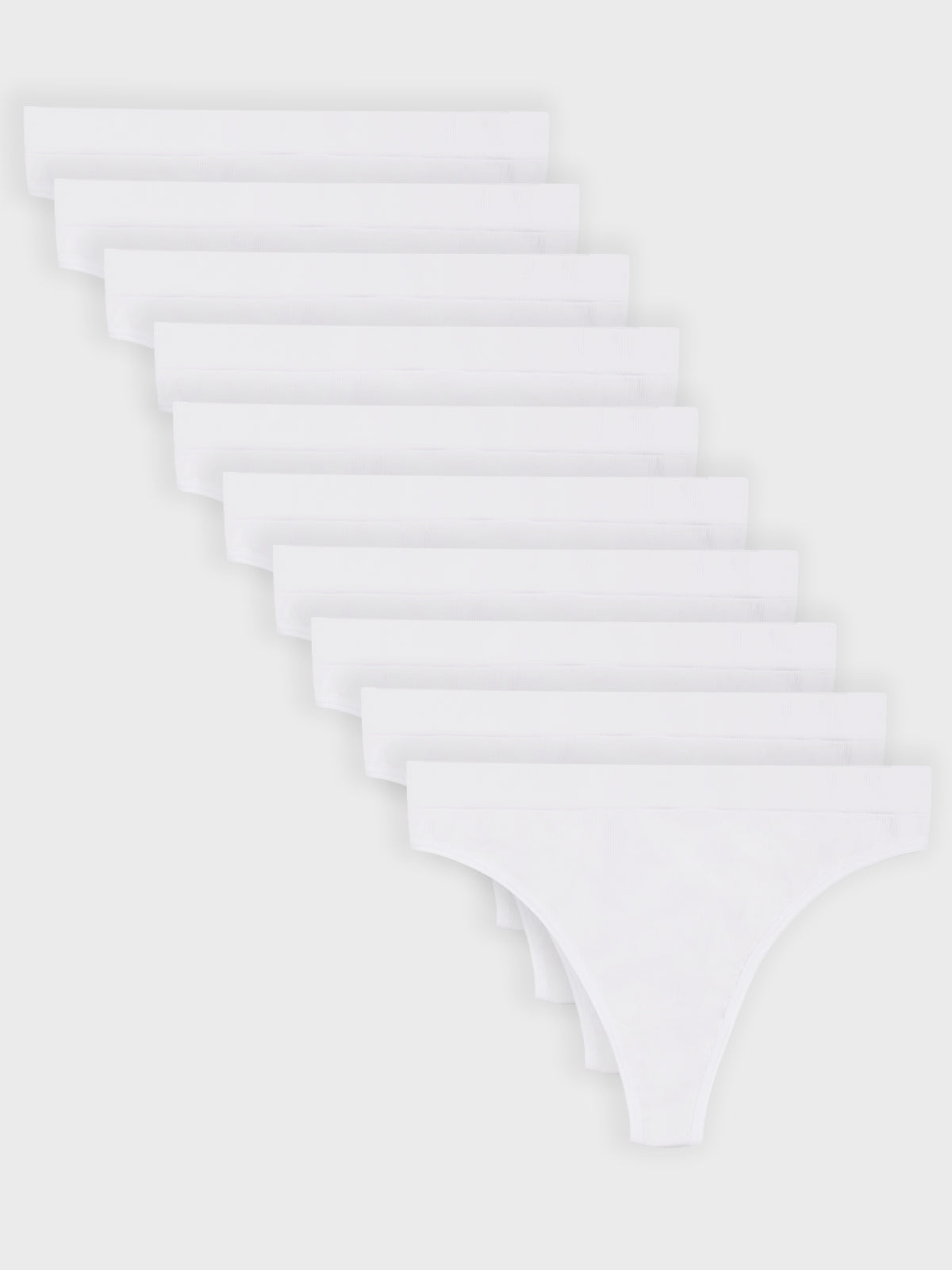 Kit com 10 Calcinhas Fio Dental Canelado Sem Costura Premium Branco - R$41,90 cada