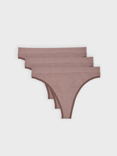 Kit com 3 Calcinhas Fio Dental Canelado Sem Costura Premium Marrom Cacau - R$59,97 cada