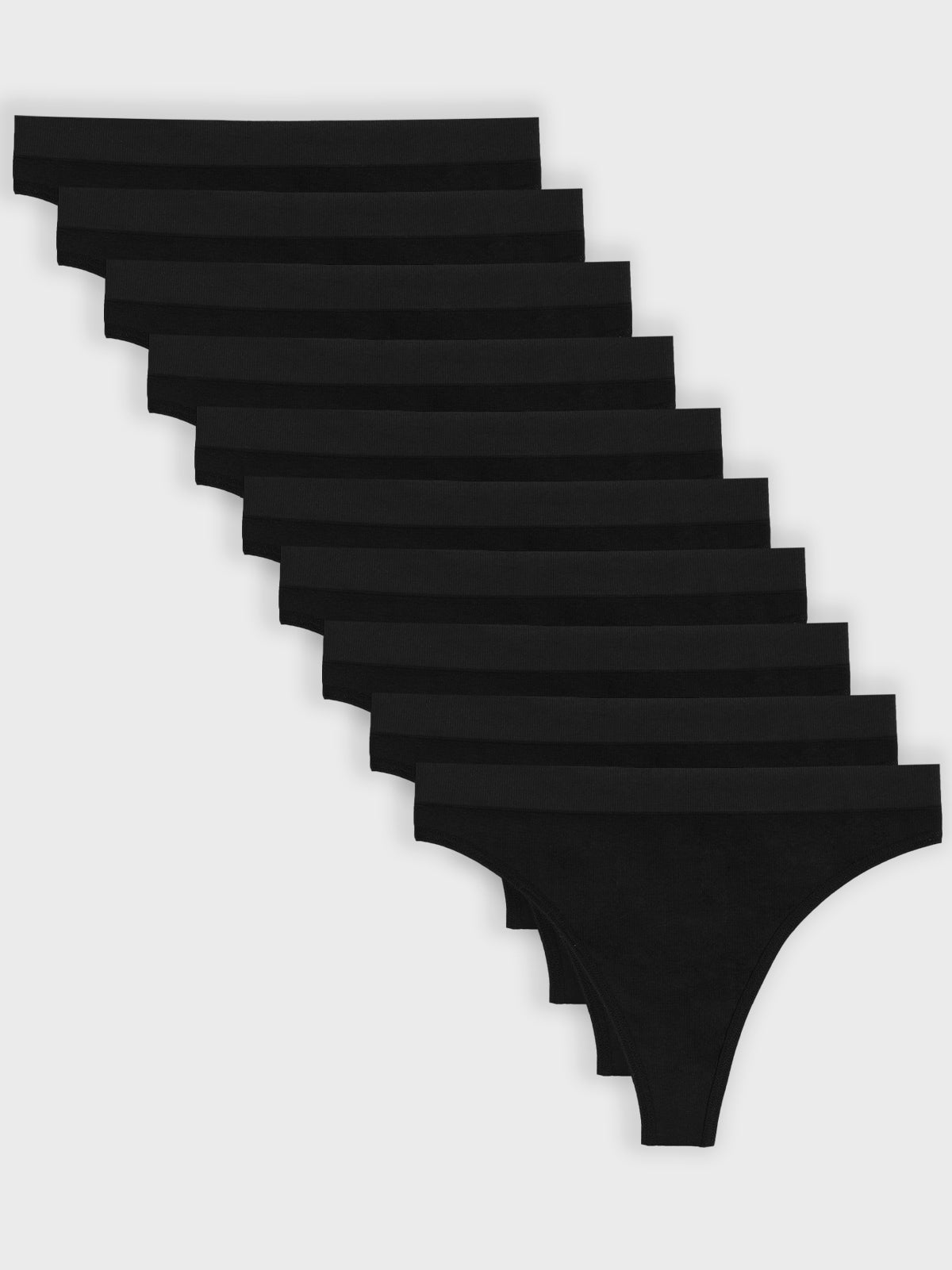 Kit com 10 Calcinhas Fio Dental Canelado Sem Costura Premium Preto - R$59,49 cada