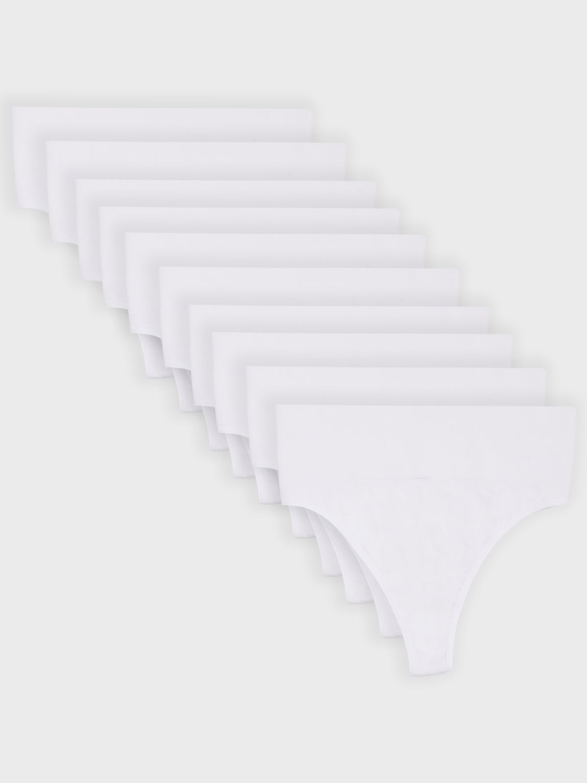 Kit com 10 Calcinhas Fio Dental Redutora Canelado Sem Costura Premium Branco - R$53,90 cada