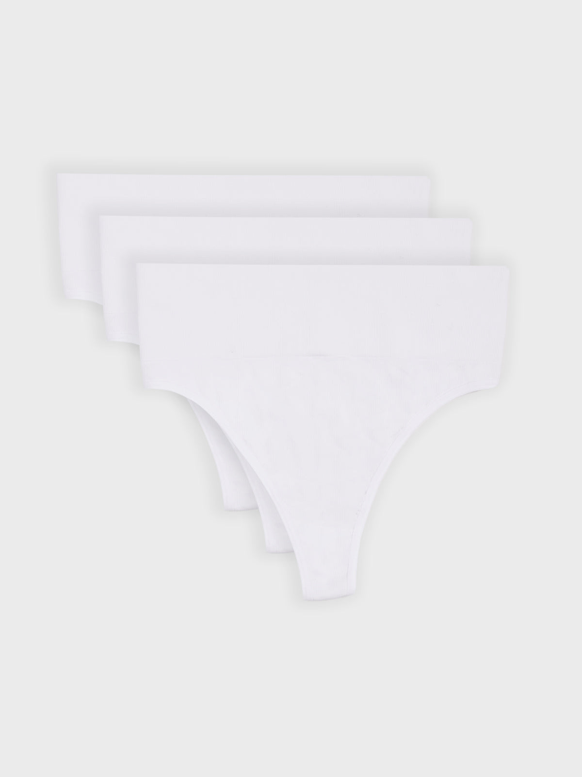 Kit com 3 Calcinhas Fio Dental Redutora Canelado Sem Costura Premium Branco - R$76,63 cada