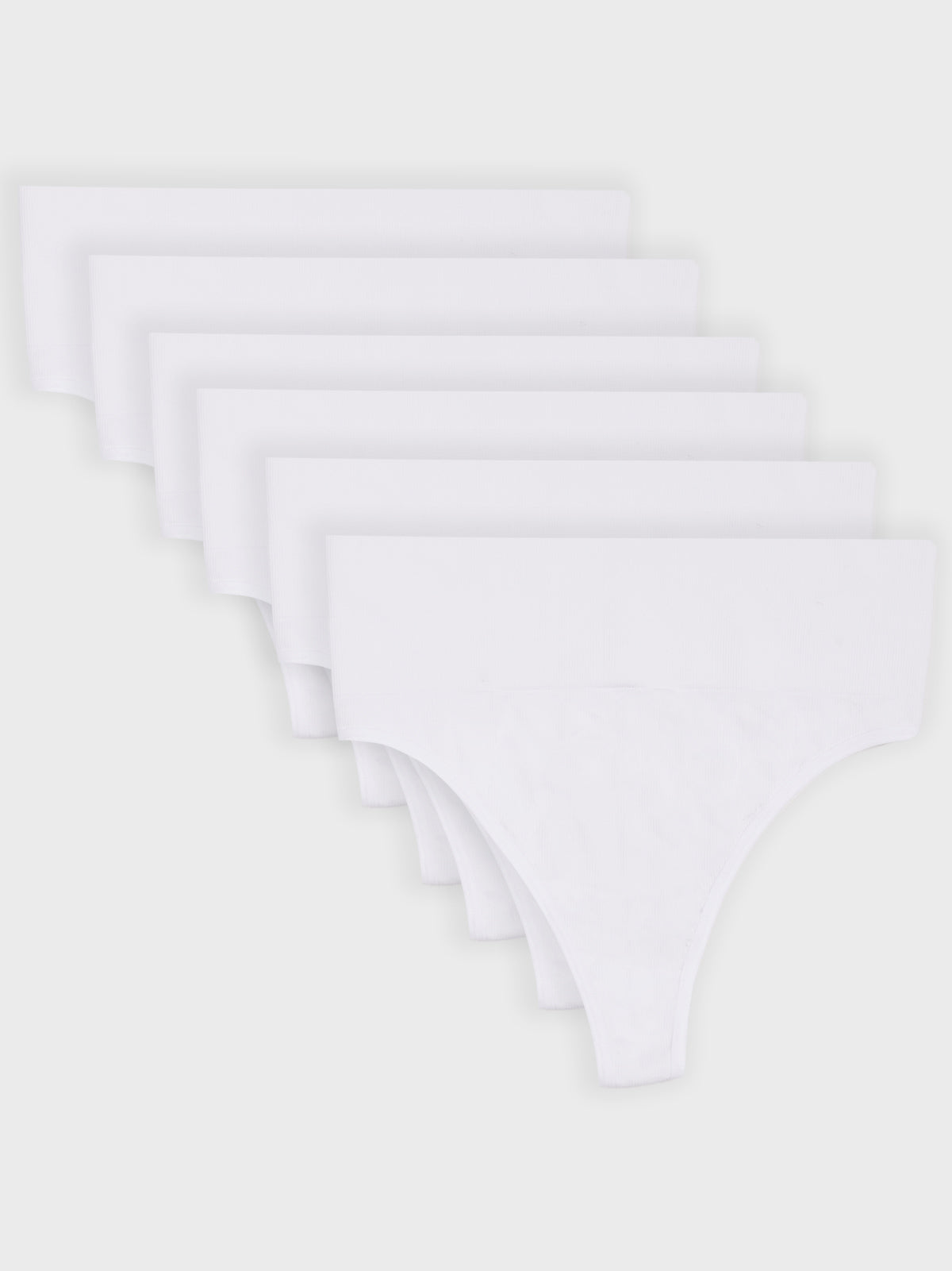 Kit com 6 Calcinhas Fio Dental Redutora Canelado Sem Costura Premium Branco - R$68,32 cada