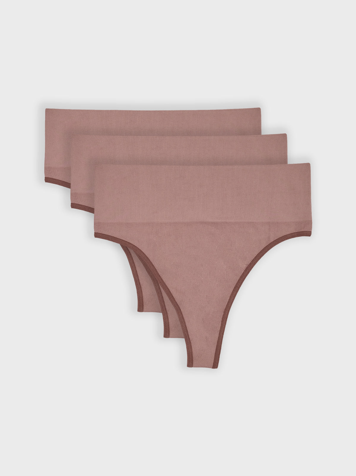 Kit com 3 Calcinhas Fio Dental Redutora Canelado Sem Costura Premium Marrom Cacau - R$76,63 cada