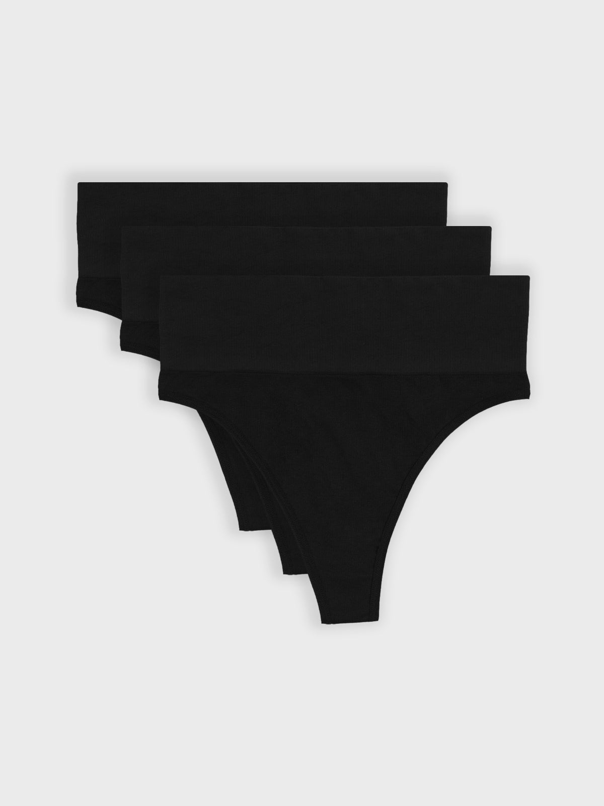 Kit com 3 Calcinhas Fio Dental Redutora Canelado Sem Costura Premium Preto - R$76,63 cada