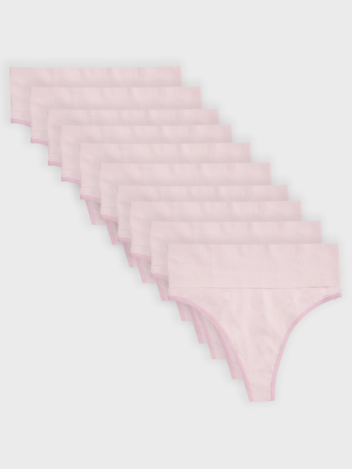 Kit com 10 Calcinhas Fio Dental Redutora Canelado Sem Costura Premium Rose - R$53,90 cada