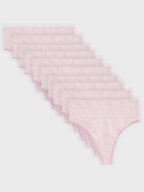 Kit com 10 Calcinhas Fio Dental Redutora Canelado Sem Costura Premium Rose - R$53,90 cada