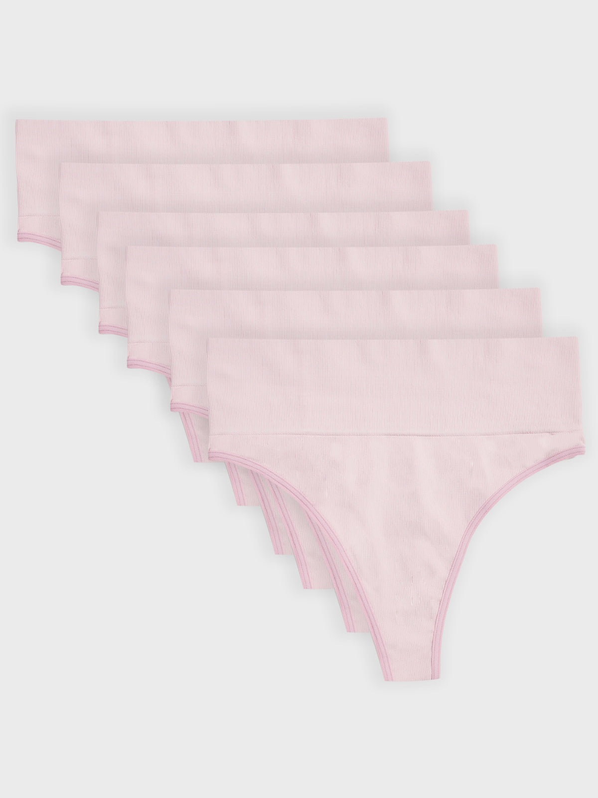 Kit com 6 Calcinhas Fio Dental Redutora Canelado Sem Costura Premium Rose - R$68,32 cada