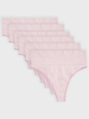 Kit com 6 Calcinhas Fio Dental Redutora Canelado Sem Costura Premium Rose - R$68,32 cada