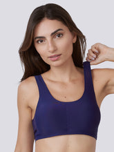 Sutiã Regata Invisível Sem Costura com Bojo Removível Azul Marinho