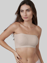 Top Faixa Sem Costura com Bojo Removível Bege