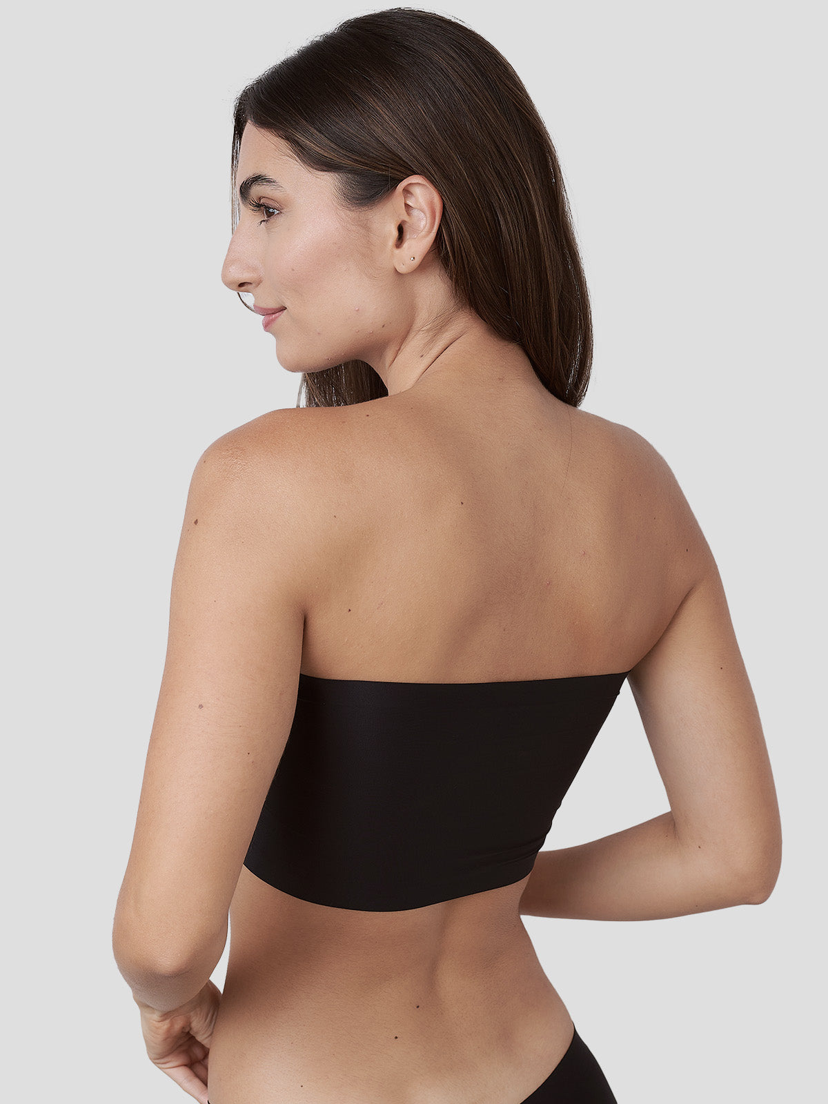 Top Faixa Sem Costura com Bojo Removível Preto